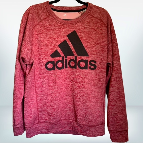 adidas Tops - Adidas Climawarm Heather Red Crewneck Sweatshirt, size L